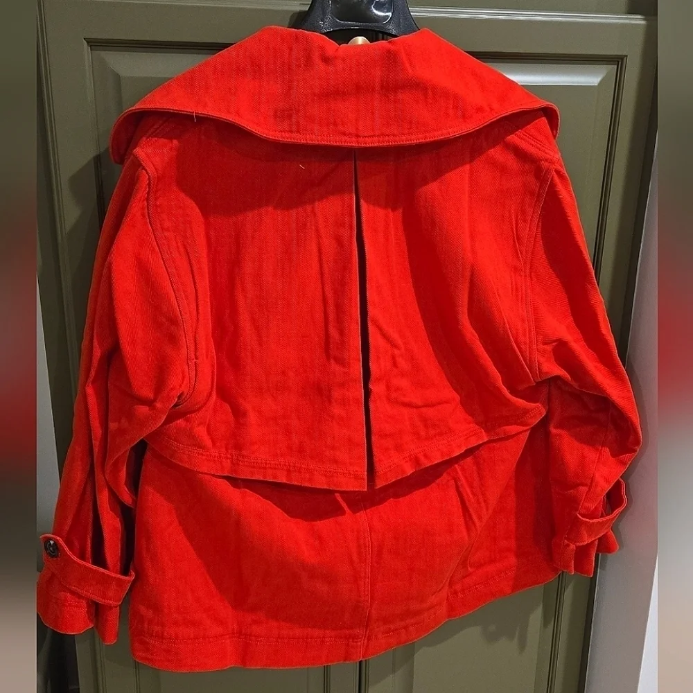 C- Free People Highlands Solid Peacoat/Jacket in High Risk Red NWT